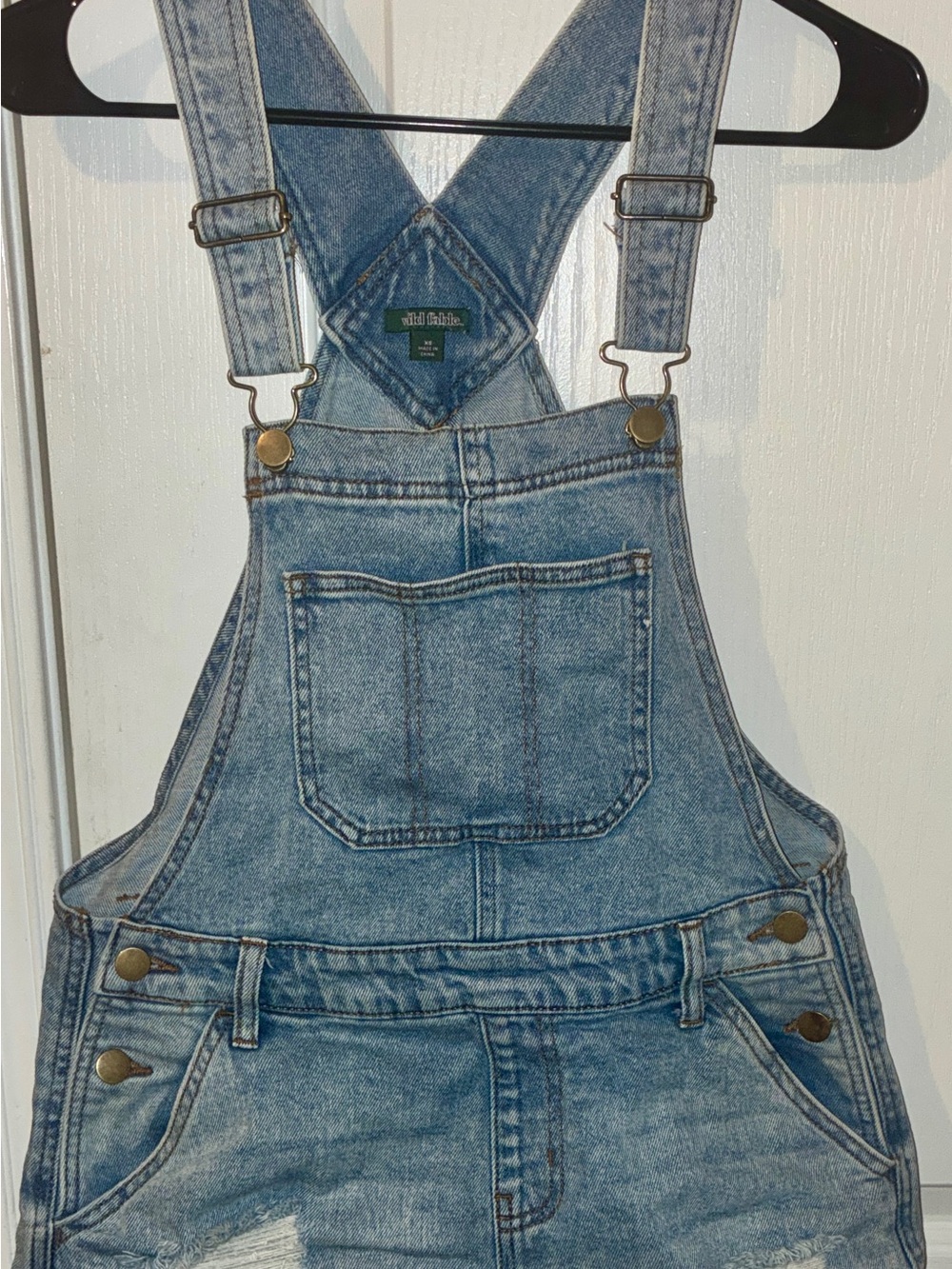 Wild Fable Distressed Denim Short Overalls - Size XS